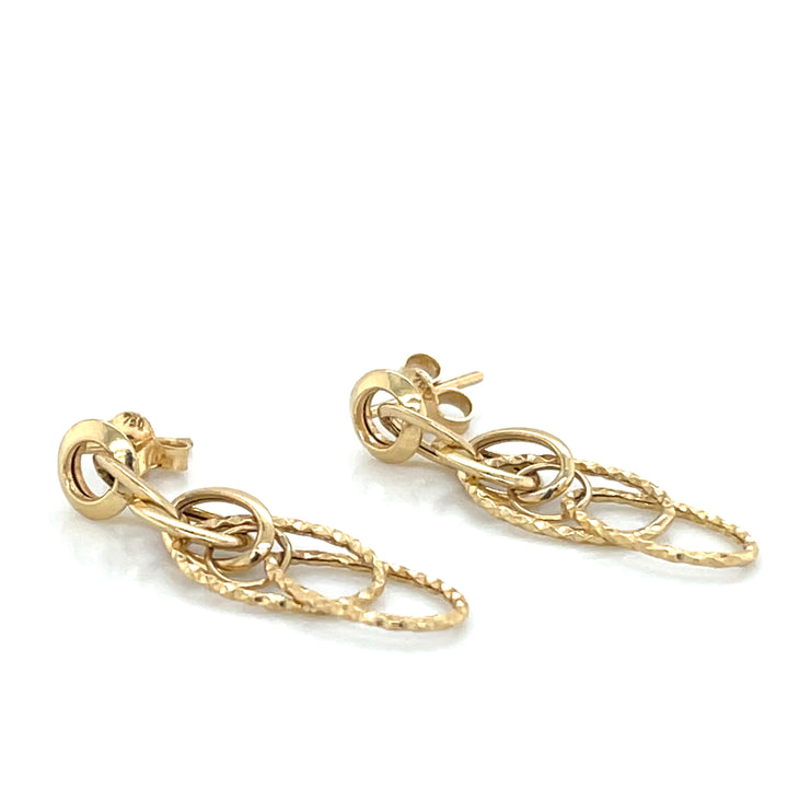 Dual-Chain 18K Gold Chain Earrings