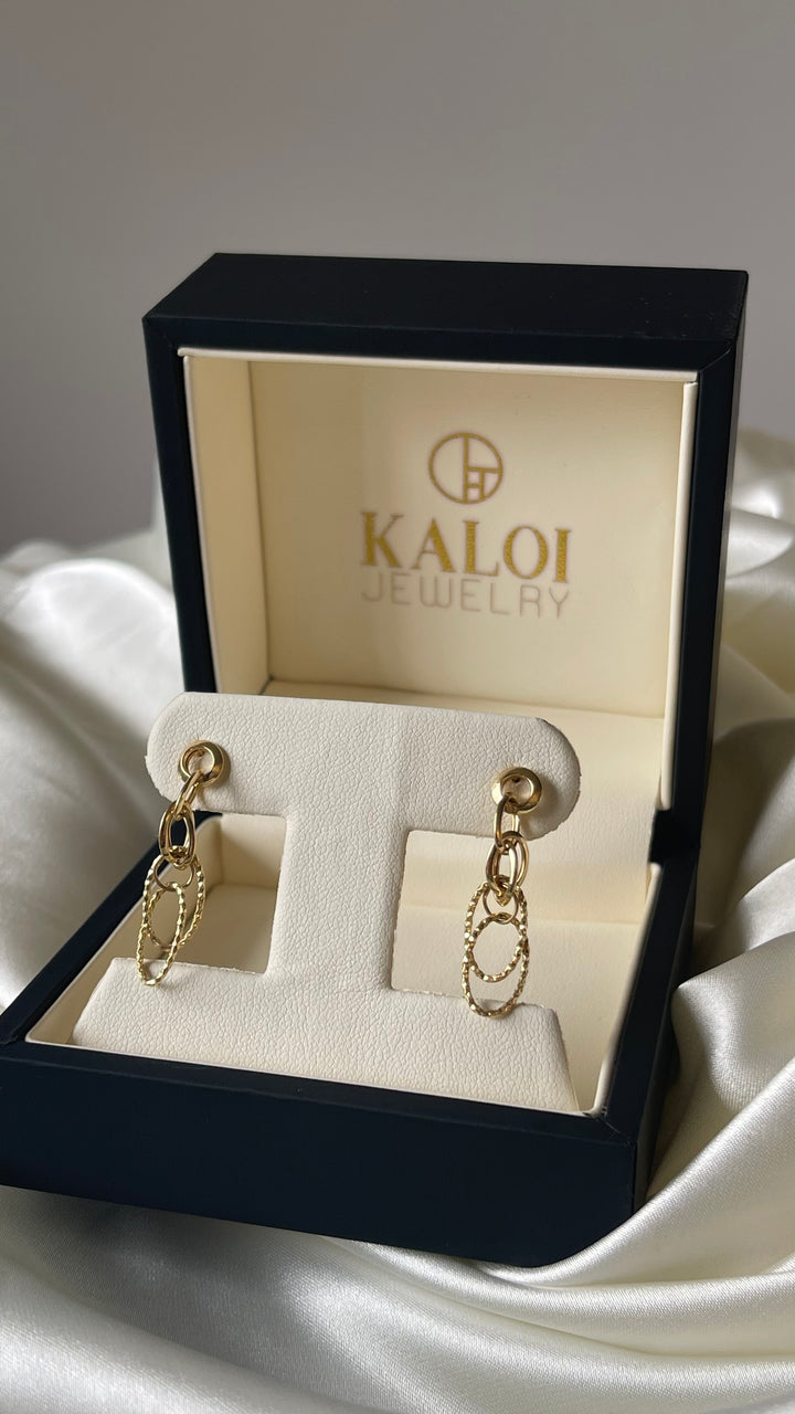 Dual-Chain 18K Gold Chain Earrings