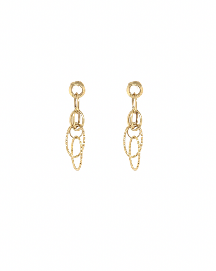 Dual-Chain 18K Gold Chain Earrings