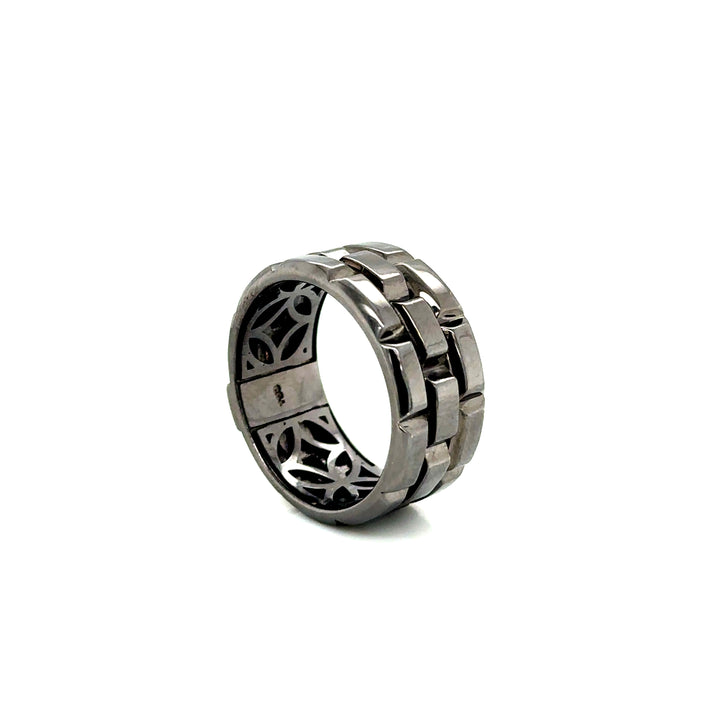 Tower 18K White Gold and Rhodium Statement Ring