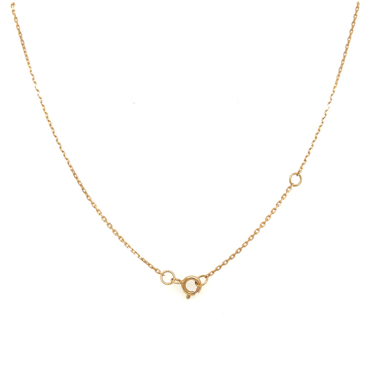 3D Pyramid 18K Gold Necklace with Diamond Accent