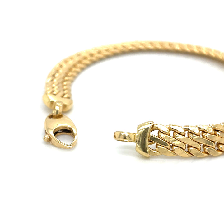 Double-Curb 18K Gold Chain Bracelet