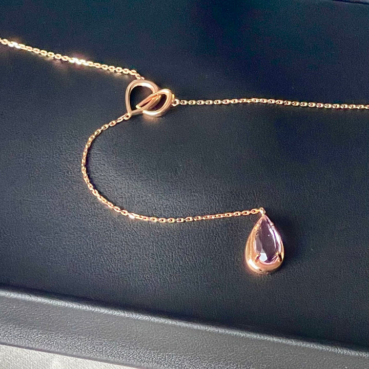 Riviera Amethyst 18K Rose Gold Lariat Necklace