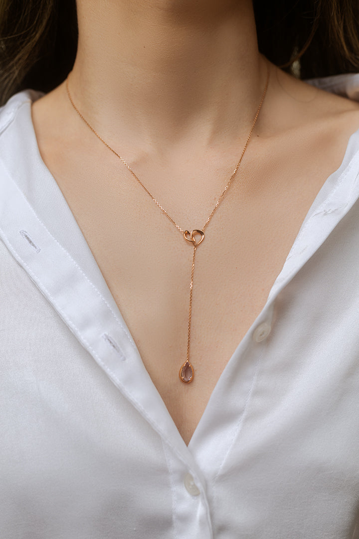 Riviera Amethyst 18K Rose Gold Lariat Necklace