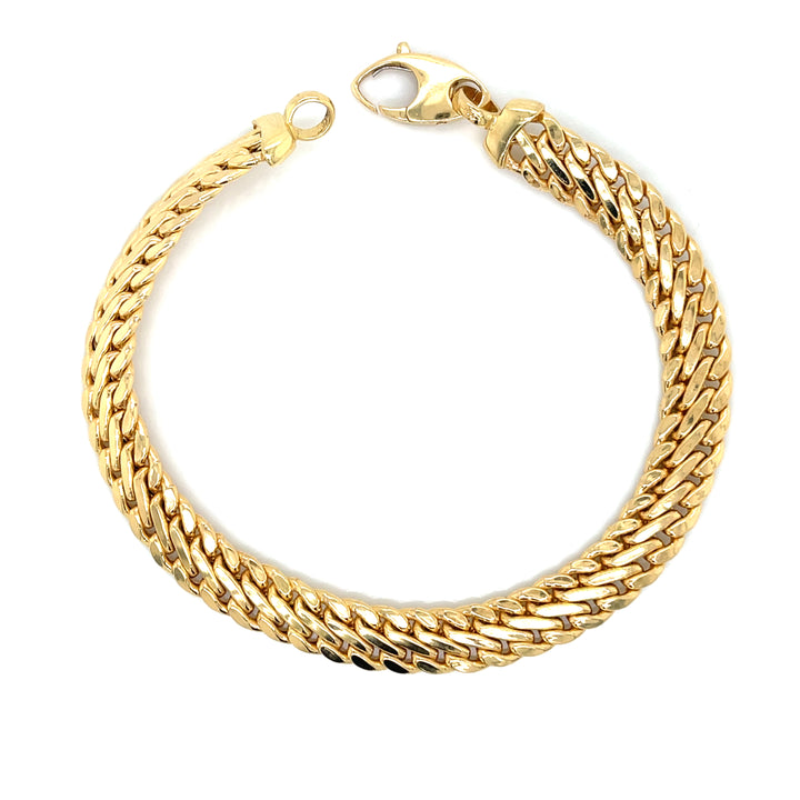 Double-Curb 18K Gold Chain Bracelet