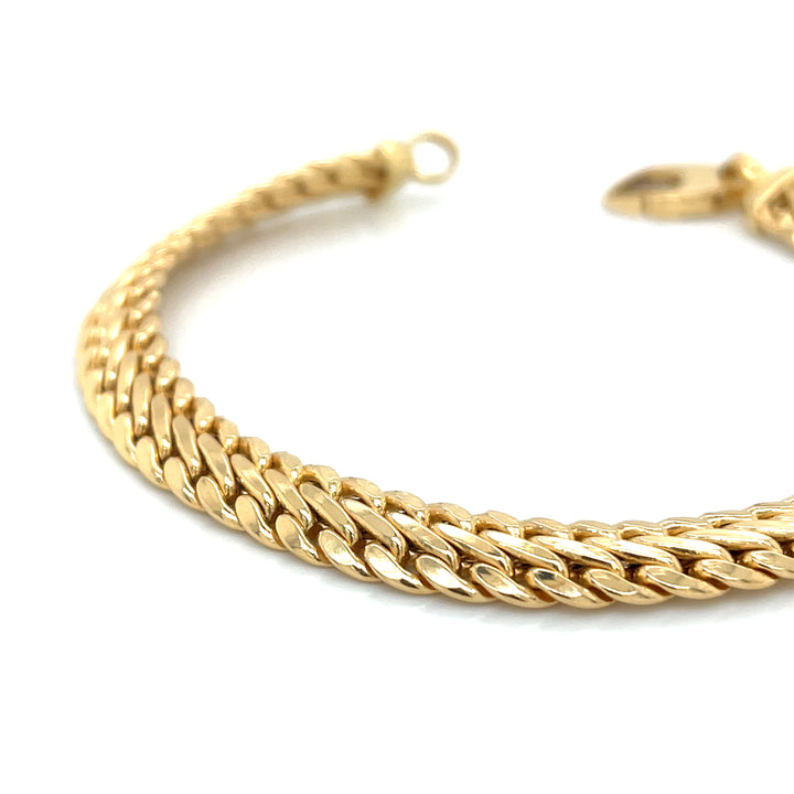 Double-Curb 18K Gold Chain Bracelet