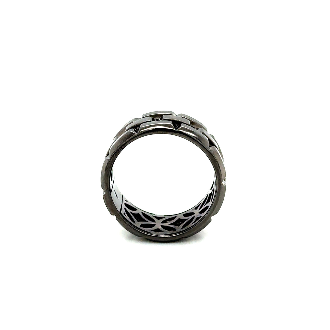 Tower 18K White Gold and Rhodium Statement Ring