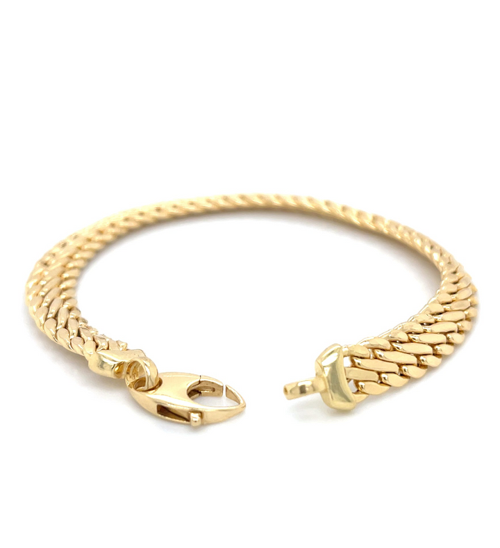 Double-Curb 18K Gold Chain Bracelet