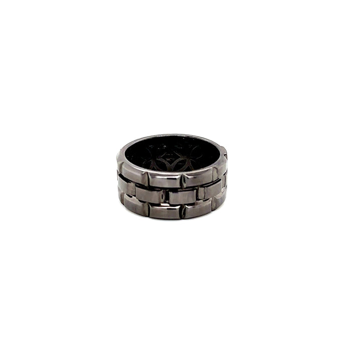 Tower 18K White Gold and Rhodium Statement Ring