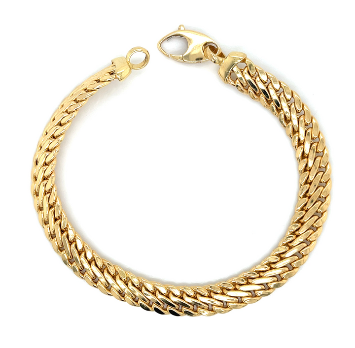 Double-Curb 18K Gold Chain Bracelet