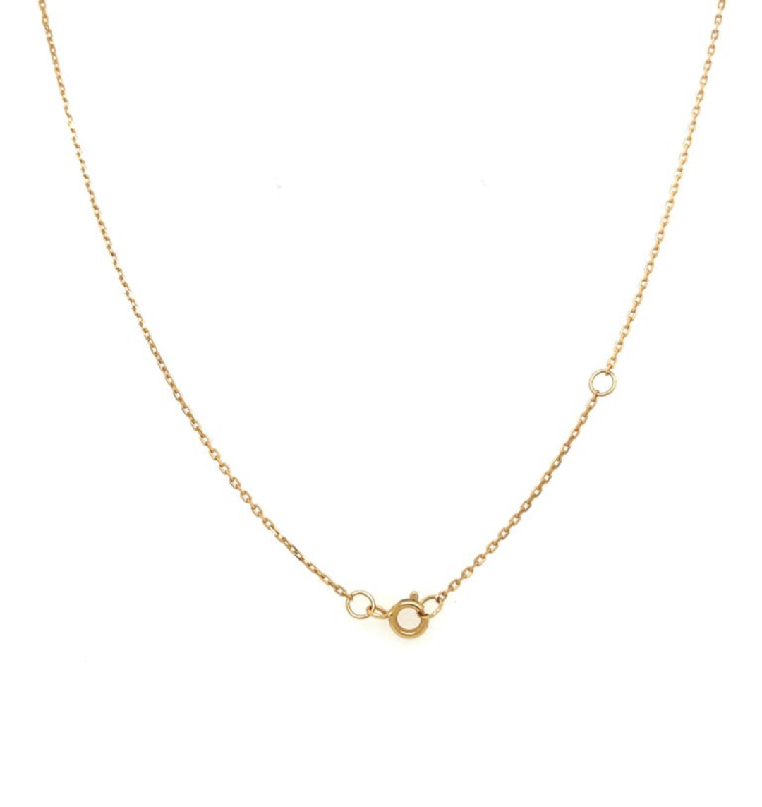 3D Geometric Cube 18K Gold Necklace with Diamond Accent