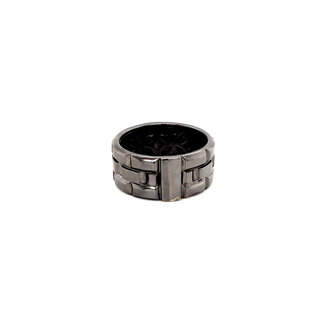 Tower 18K White Gold and Rhodium Statement Ring