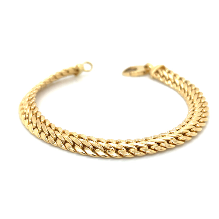 Double-Curb 18K Gold Chain Bracelet