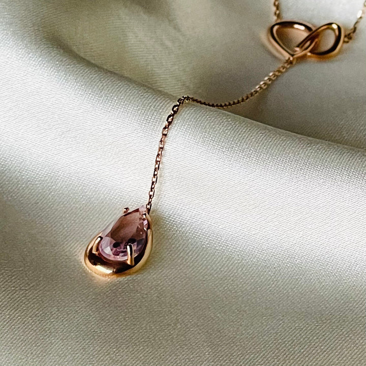 Riviera Amethyst 18K Rose Gold Lariat Necklace