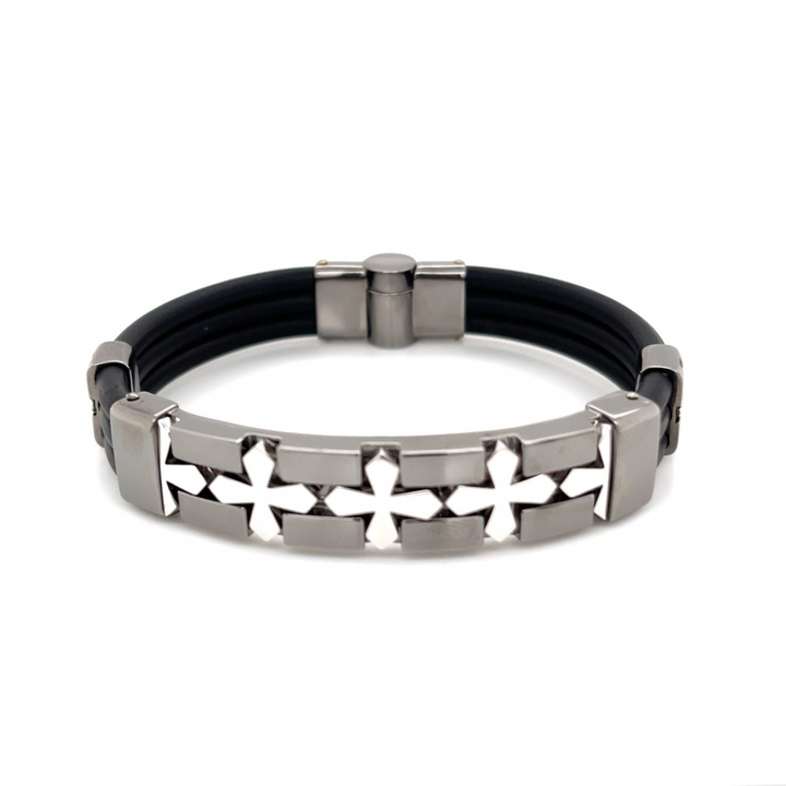 Faith 18K Gold and Rhodium ID Statement Bracelet
