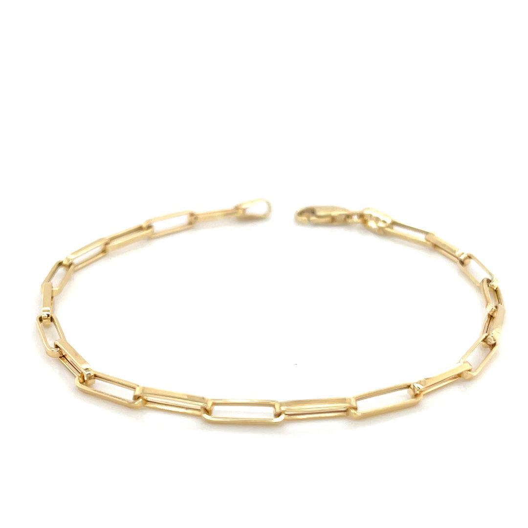 Paperclip 18K Gold Chain Bracelet