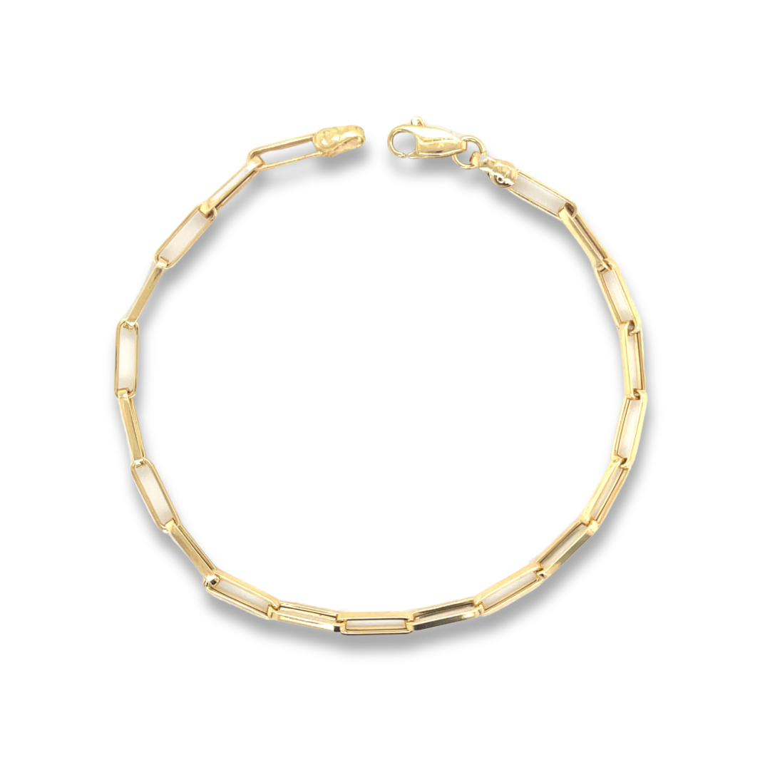 Paperclip 18K Gold Chain Bracelet