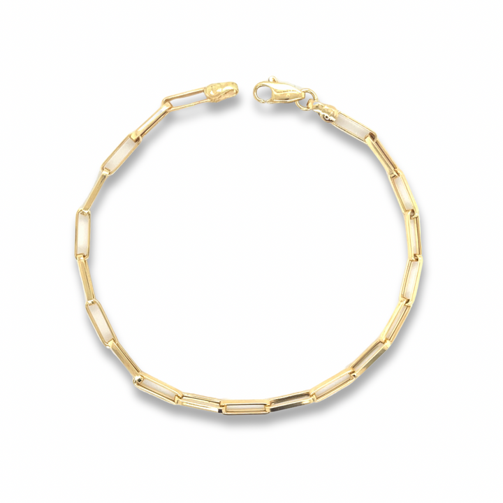 Paperclip 18K Gold Chain Bracelet