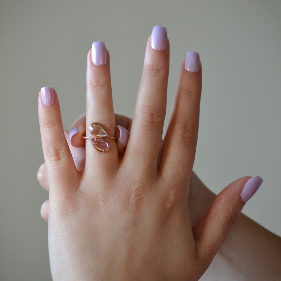 Riviera 18K Rose Gold Amethyst & Prasiolite Asymmetrical Ring