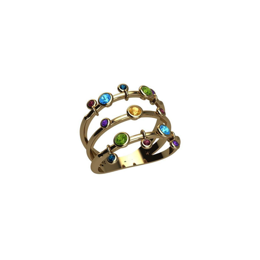 Prisma 18K Yellow Gold Gemstone Statement Ring