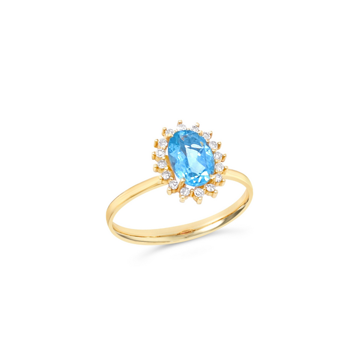 Cielo 18K Yellow Gold Apatite & Diamond Statement Ring
