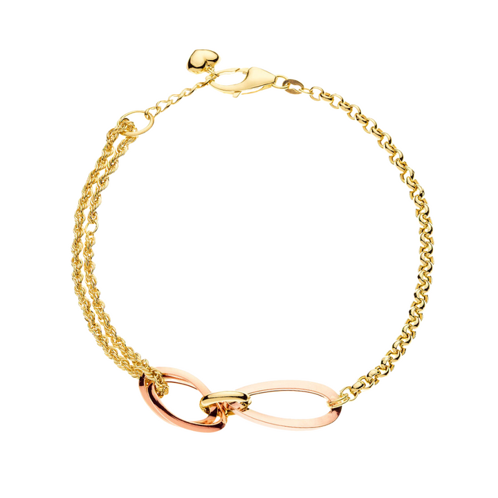 Infinity Charm 18K Gold Chain Bracelet