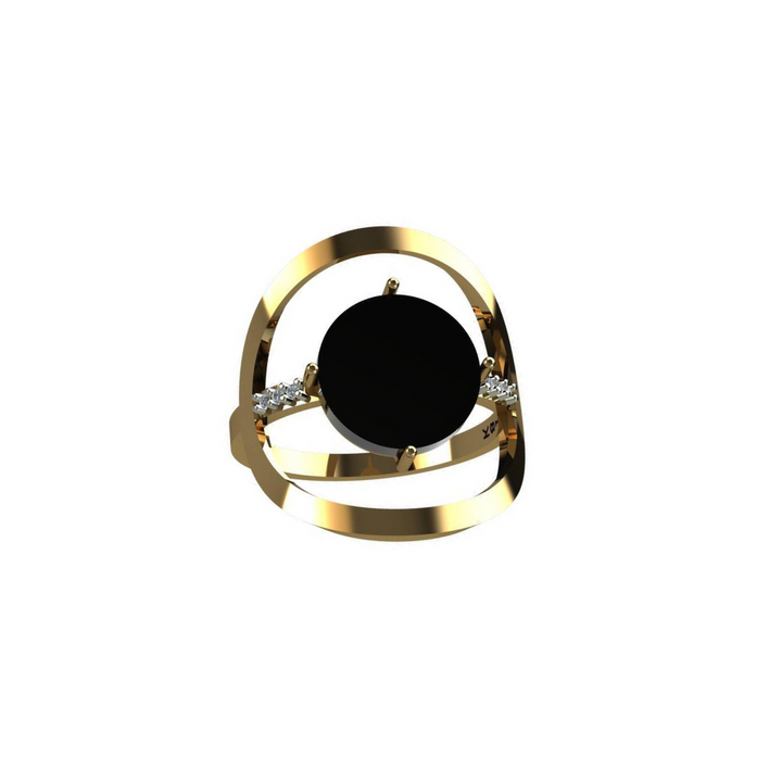 Vino 18K Yellow Gold Black Onyx and Diamond Statement Ring