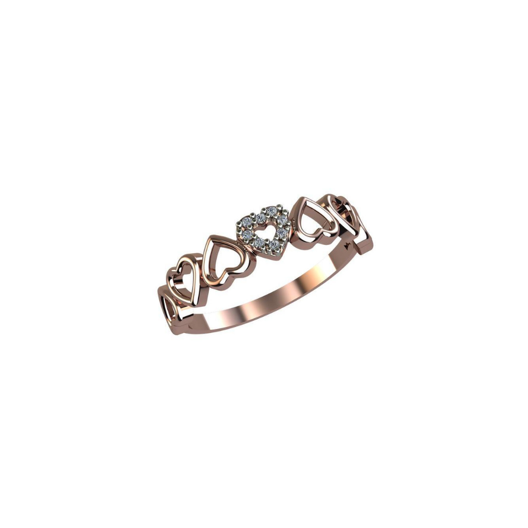 Amore 18K Rose Gold Heart Ring with Diamond Accent