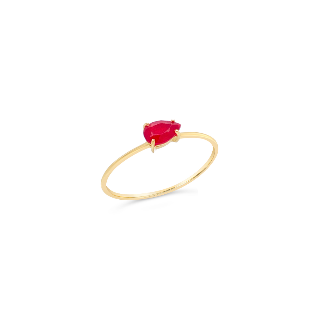 Scarlette 18K Yellow Gold Red Quartz Ring