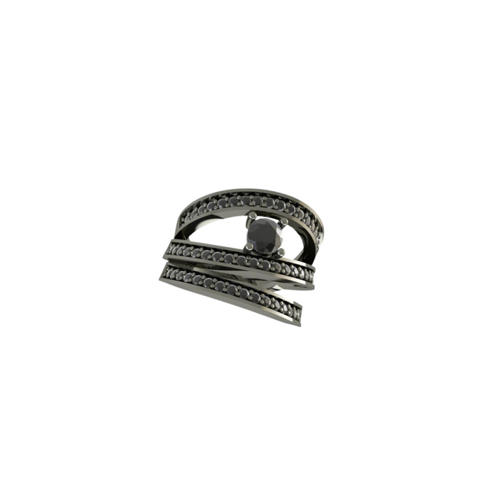 Intenso Black Onyx 925 Silver Ring