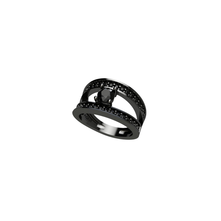 Intenso Black Onyx 925 Silver Ring