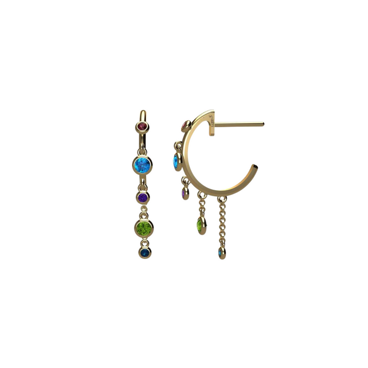 Prisma Gemstone 18K Gold Hoop Earrings