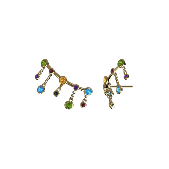 Prisma Gemstone 18K Gold Cuff-Earrings