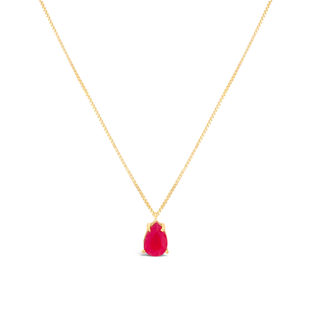 Scarlette Red Quartz 18K Gold Pendant Necklace