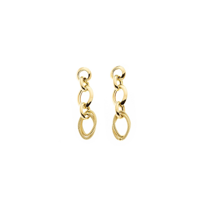 Dual Chain 18K Gold Drop Earrings