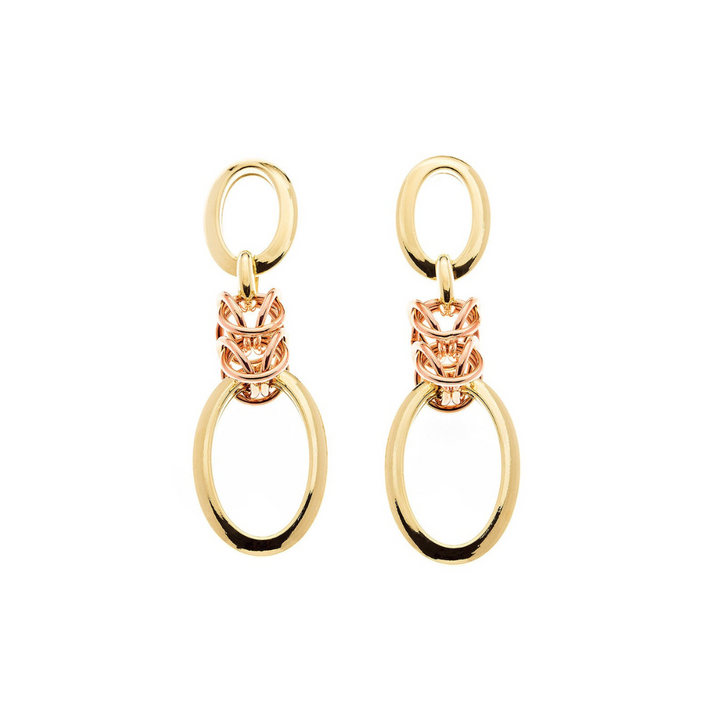 Byzantine 18 Karat Rose Gold Chain-Link Drop Earrings