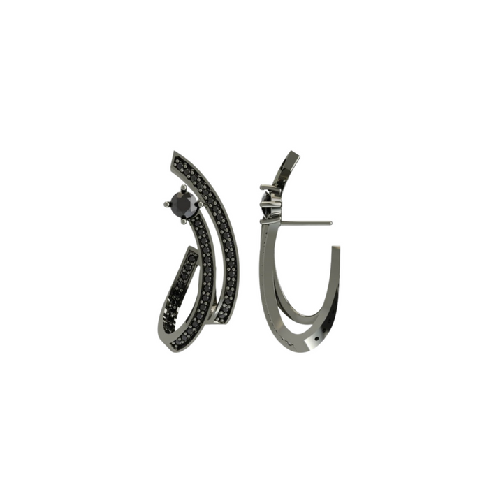 Intenso Black Onyx 925 Silver Earrings