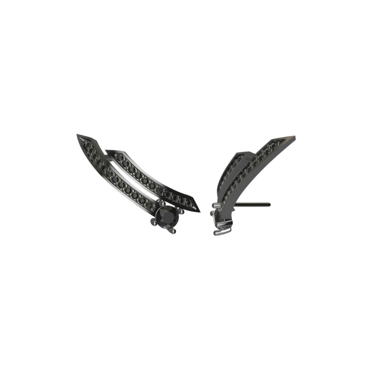 Intenso Black Onyx 925 Silver Earrings