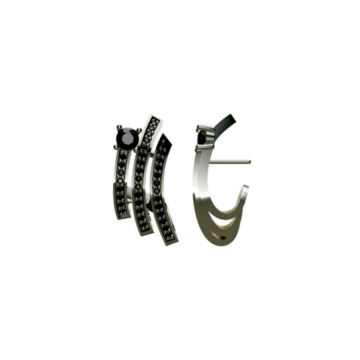 Intenso Black Onyx 925 Silver Earrings