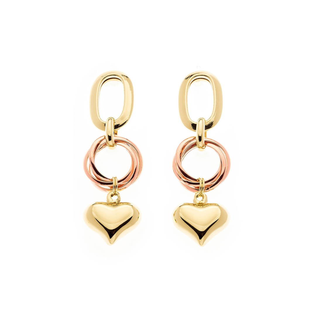 Valencia Heart Charm 18K Gold Drop Earrings