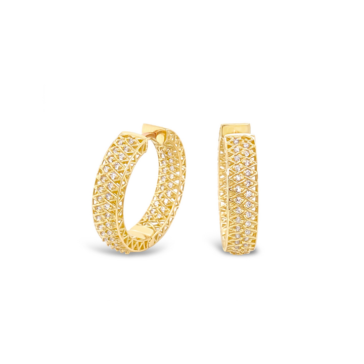 Infinity Diamonds 18K Gold Huggie-Hoop Earrings