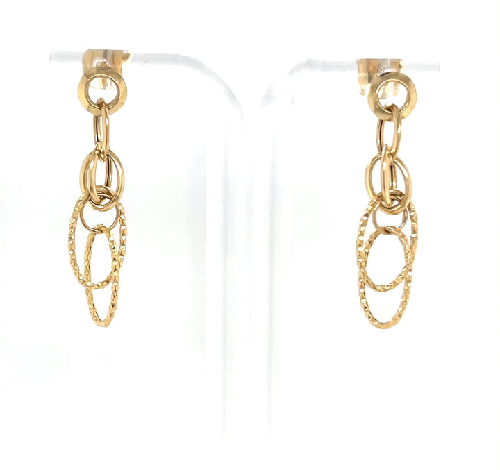 Dual-Chain 18K Gold Chain Earrings