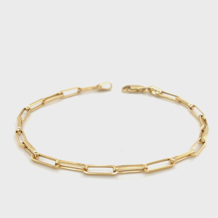 Paperclip 18K Gold Chain Bracelet
