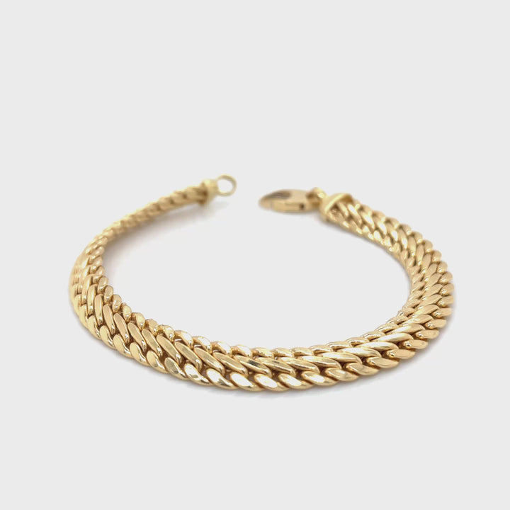 Double-Curb 18K Gold Chain Bracelet
