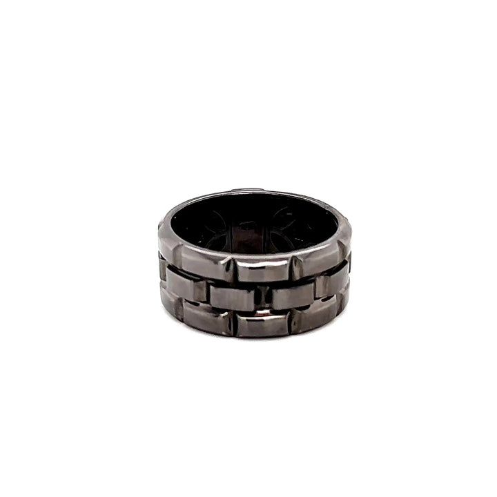 Tower 18K White Gold and Rhodium Statement Ring