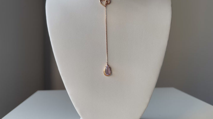 Riviera Amethyst 18K Rose Gold Lariat Necklace
