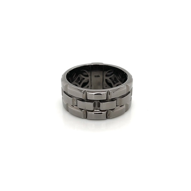 Tower 18K White Gold and Rhodium Statement Ring
