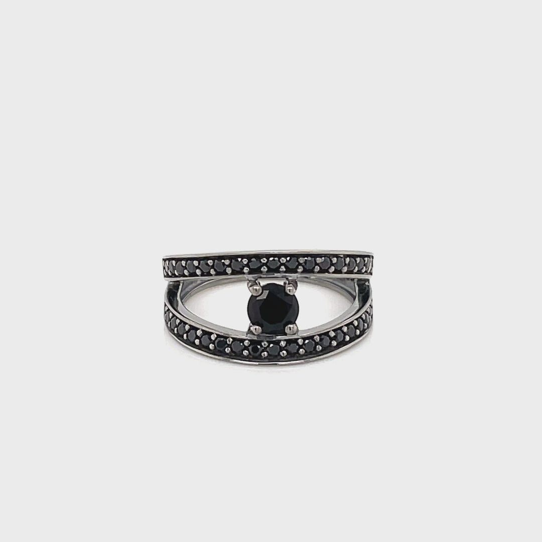 Intenso Black Onyx 925 Silver Ring