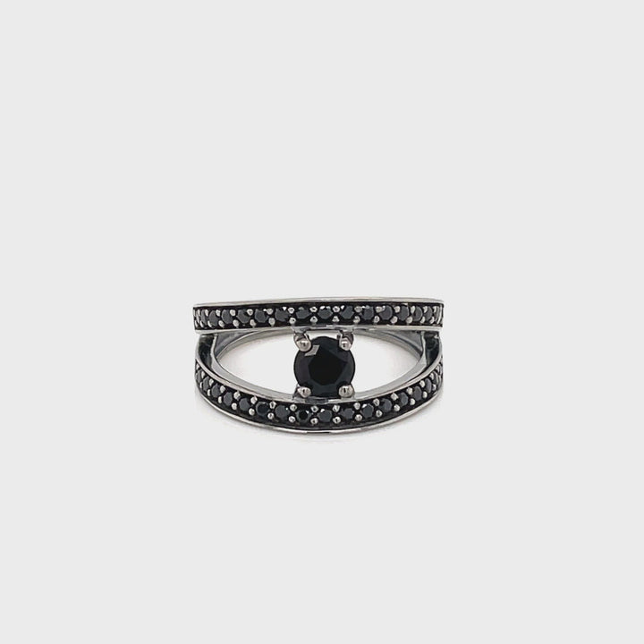 Intenso Black Onyx 925 Silver Ring
