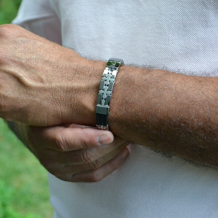 Faith 18K Gold and Rhodium ID Statement Bracelet